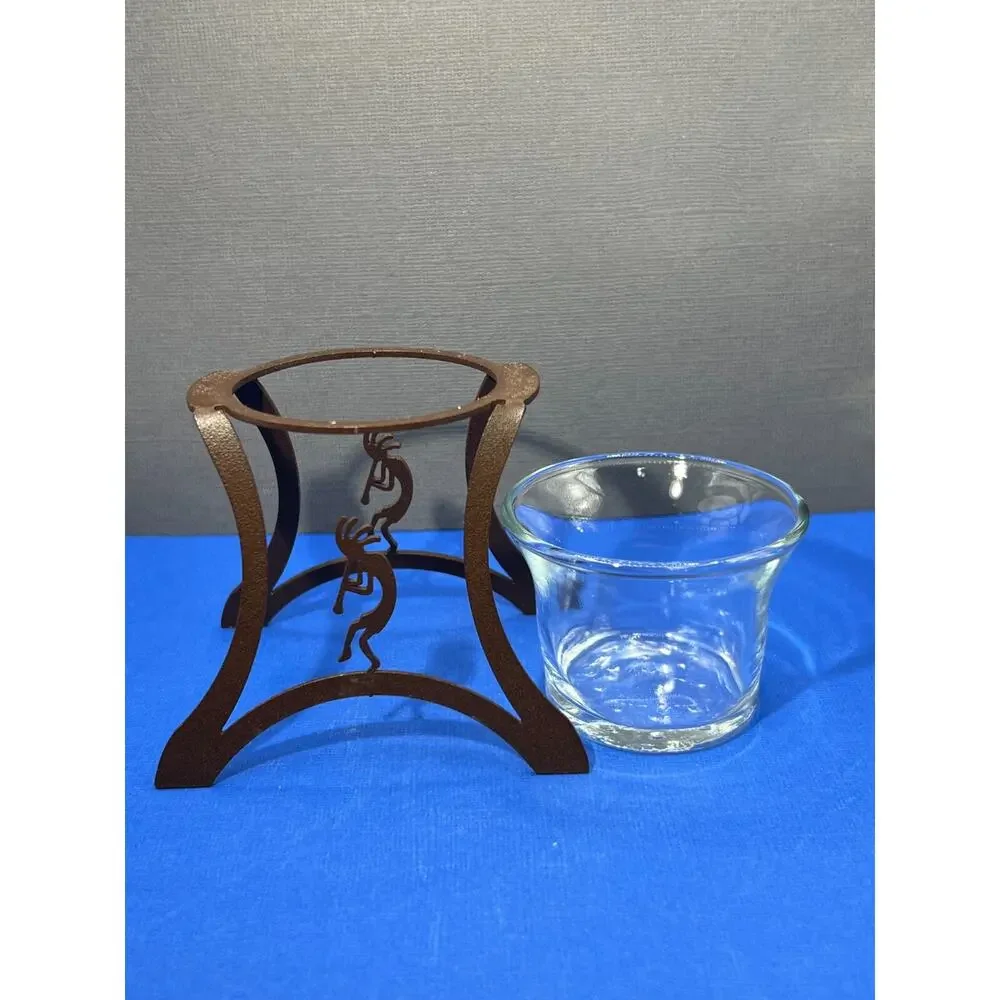 KoKopelli Metal Glass Votive Holder Small Southwest (Candle not Included)